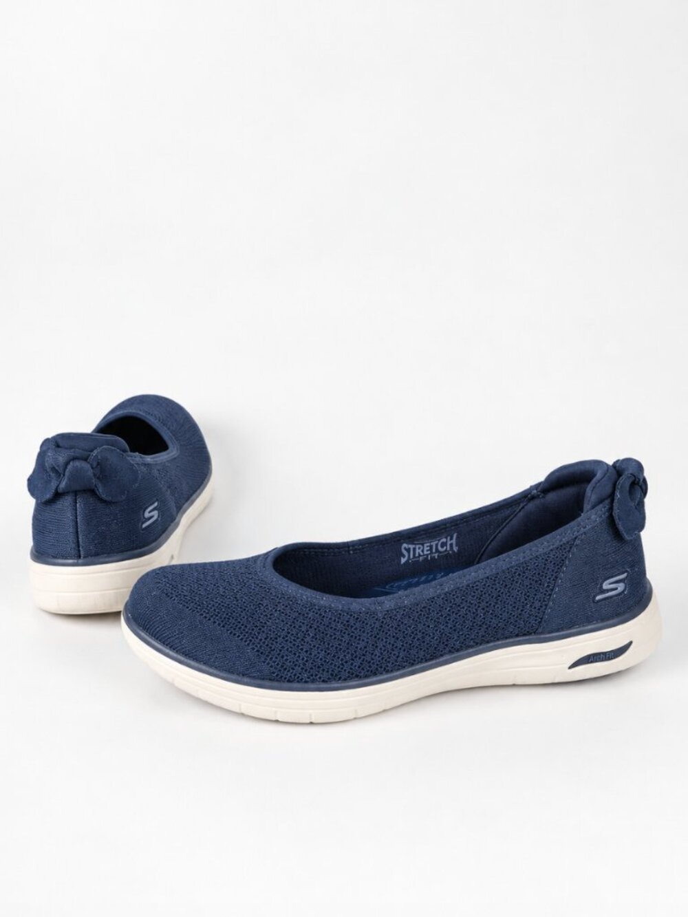 Skechers Mira Flats Arch Fit Inspire Washable Knit Skimmers Navy Slip On Size 8